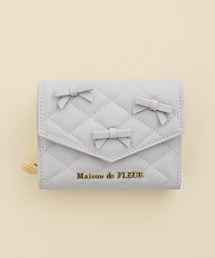 Maison de FLEUR 三つ折財布ブルー メゾン ド フルール Maison de FLEUR カラーモノグラムウォレット
