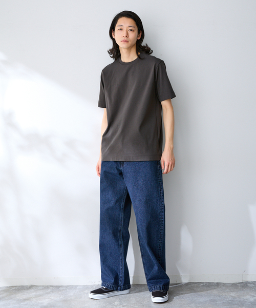 B.C STOCK（ベーセーストック）の「MULTI FUNCTION 32G PONTE S/S TEE（Tシャツ/カットソー・メンズ・ホワイト/チャコールグレー/ブラック/ベージュ・SMALL/X-LARGE/MEDIUM/LARGE）」の7枚目の写真