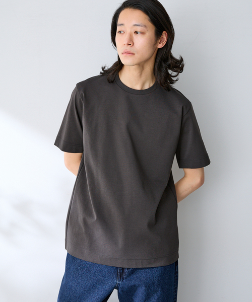 B.C STOCK（ベーセーストック）の「MULTI FUNCTION 32G PONTE S/S TEE（Tシャツ/カットソー・メンズ・ホワイト/チャコールグレー/ブラック/ベージュ・SMALL/X-LARGE/MEDIUM/LARGE）」の6枚目の写真