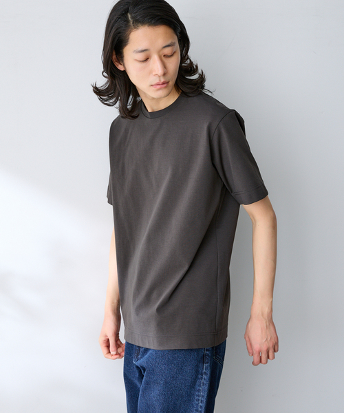 B.C STOCK（ベーセーストック）の「MULTI FUNCTION 32G PONTE S/S TEE（Tシャツ/カットソー・メンズ・ホワイト/チャコールグレー/ブラック/ベージュ・SMALL/X-LARGE/MEDIUM/LARGE）」の5枚目の写真