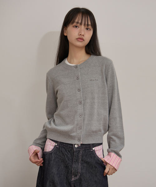 WaiKei(ワイケイ)の「ストライプロールアップカーディガン グレー(カーディガン/ボレロ・レディース・その他・1/2)」の2枚目の写真