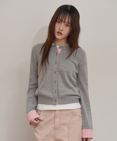 WaiKei(ワイケイ)の「ストライプロールアップカーディガン グレー(カーディガン/ボレロ・レディース・その他・1/2)」の3枚目の写真