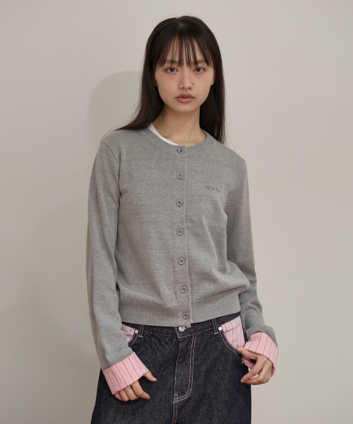 WaiKei(ワイケイ)の「ストライプロールアップカーディガン グレー(カーディガン/ボレロ・レディース・その他・1/2)」の4枚目の写真