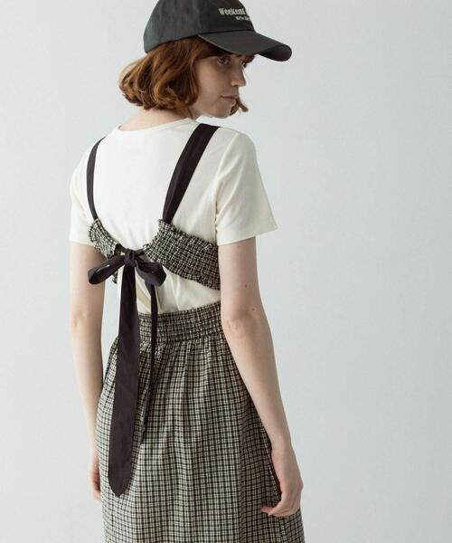 URBAN RESEARCH Sonny Label(アーバンリサーチサニーレーベル)の「サマーチェックシャーリングキャミワンピース(ワンピース・レディース・ブラック/ブラウン・FREE)」の6枚目の写真