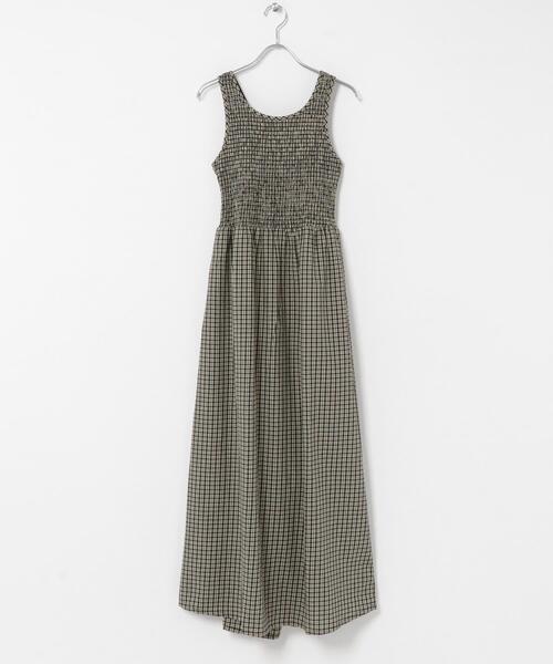 URBAN RESEARCH Sonny Label(アーバンリサーチサニーレーベル)の「サマーチェックシャーリングキャミワンピース(ワンピース・レディース・ブラック/ブラウン・FREE)」の10枚目の写真