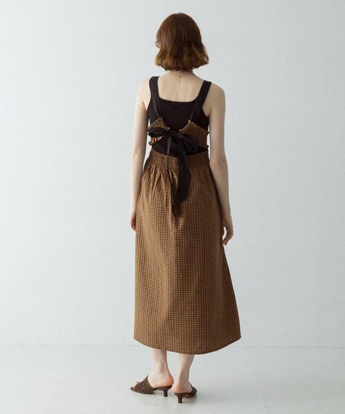URBAN RESEARCH Sonny Label(アーバンリサーチサニーレーベル)の「サマーチェックシャーリングキャミワンピース(ワンピース・レディース・ブラック/ブラウン・FREE)」の22枚目の写真