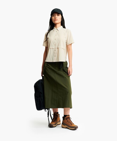 AIGLE(エーグル)の「UVカット 吸水速乾 軽量テック半袖シャツ(シャツ/ブラウス・レディース・ブラック/ホワイト・40/36/38/34)」の7枚目の写真