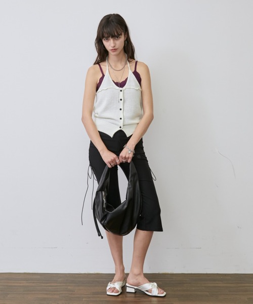Rohwel(ローウェル)の「Halter Knit Camisole / ホルターニットキャミソール(キャミソール・レディース・パープル/ホワイト・FREE)」の11枚目の写真