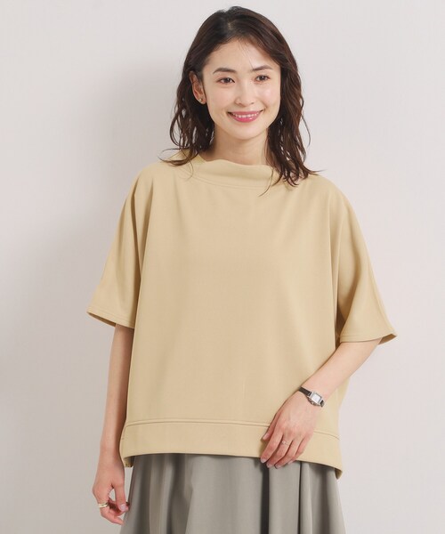 ITS'DEMO（イッツデモ）の「【洗濯機OK】ミニ裏毛ドルマントップス（Tシャツ/カットソー・レディース・ベージュ/アイボリー/ブラック/グレー・00）」の4枚目の写真