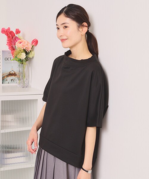 ITS'DEMO（イッツデモ）の「【洗濯機OK】ミニ裏毛ドルマントップス（Tシャツ/カットソー・レディース・ベージュ/アイボリー/ブラック/グレー・00）」の2枚目の写真