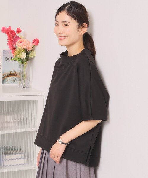 ITS'DEMO（イッツデモ）の「【洗濯機OK】ミニ裏毛ドルマントップス（Tシャツ/カットソー・レディース・ベージュ/アイボリー/ブラック/グレー・00）」の17枚目の写真