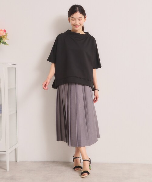 ITS'DEMO（イッツデモ）の「【洗濯機OK】ミニ裏毛ドルマントップス（Tシャツ/カットソー・レディース・ベージュ/アイボリー/ブラック/グレー・00）」の19枚目の写真