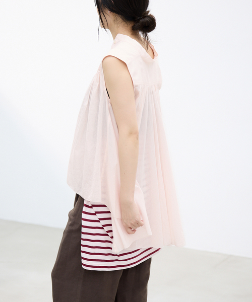 IENA(イエナ)の「AAYUSHI/アユーシ 別注ピンタックボイルブラウス SGN070151(シャツ/ブラウス・レディース・ブラック/ピンク・FREE)」の14枚目の写真