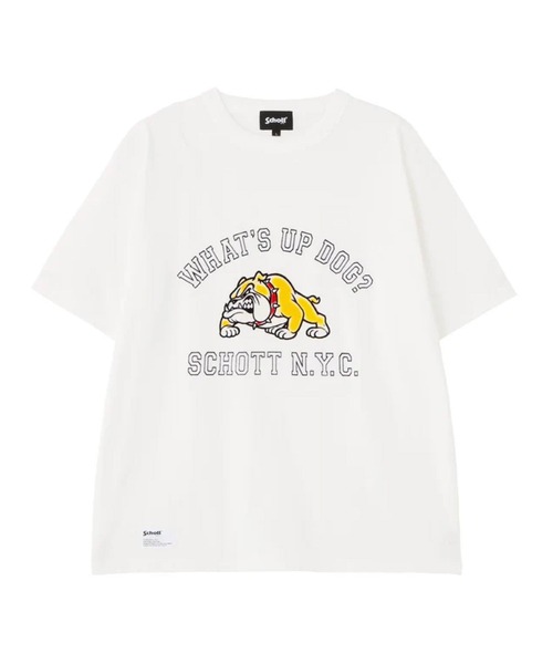 Schott(ショット)の「Schott WHATS UP DOG T-SHIRT(Tシャツ/カットソー・メンズ・チャコール/ホワイト・XL/L/M)」の3枚目の写真