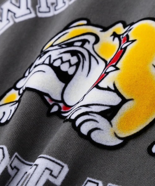 Schott(ショット)の「Schott WHATS UP DOG T-SHIRT(Tシャツ/カットソー・メンズ・チャコール/ホワイト・XL/L/M)」の6枚目の写真