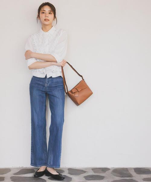 grove(グローブ)の「【2点SET・二の腕カバー】レースベスト×シアーブラウスSET(シャツ/ブラウス・レディース・オフホワイト/ブラック/ライトブルー・01/02/03/04)」の9枚目の写真