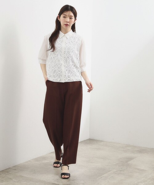 grove(グローブ)の「【2点SET・二の腕カバー】レースベスト×シアーブラウスSET(シャツ/ブラウス・レディース・オフホワイト/ブラック/ライトブルー・01/02/03/04)」の12枚目の写真
