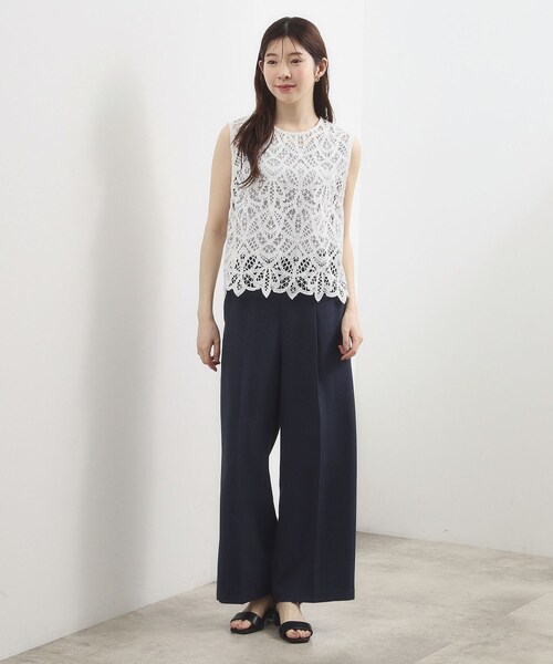 grove(グローブ)の「【2点SET・二の腕カバー】レースベスト×シアーブラウスSET(シャツ/ブラウス・レディース・オフホワイト/ブラック/ライトブルー・01/02/03/04)」の13枚目の写真