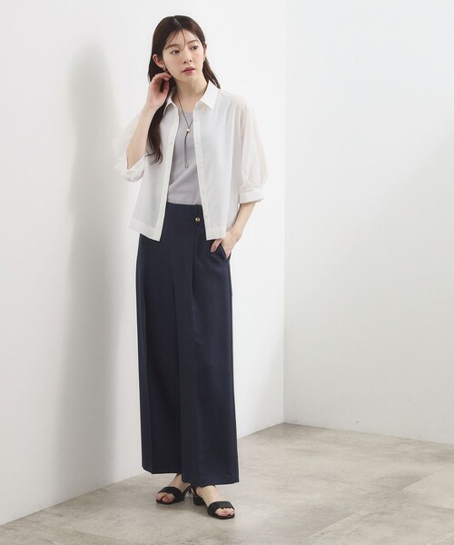 grove(グローブ)の「【2点SET・二の腕カバー】レースベスト×シアーブラウスSET(シャツ/ブラウス・レディース・オフホワイト/ブラック/ライトブルー・01/02/03/04)」の14枚目の写真