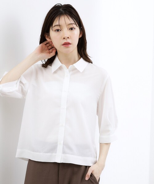 grove(グローブ)の「【2点SET・二の腕カバー】レースベスト×シアーブラウスSET(シャツ/ブラウス・レディース・オフホワイト/ブラック/ライトブルー・01/02/03/04)」の20枚目の写真