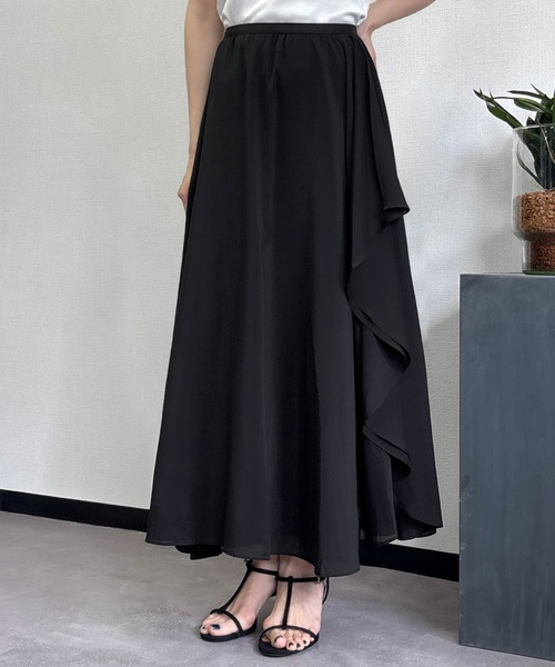 LOWO(ロワ)の「S~L展開 / 普段使いからパーティーまで。上品フリルスカート(スカート・レディース・アイボリー/ブラック・S/M/L)」の3枚目の写真