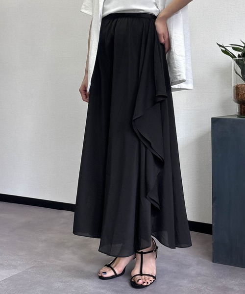 LOWO(ロワ)の「S~L展開 / 普段使いからパーティーまで。上品フリルスカート(スカート・レディース・アイボリー/ブラック・S/M/L)」の10枚目の写真
