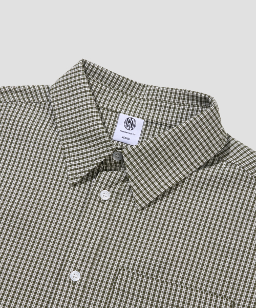 AGOD（エージーオーディー）の「クロップハーフチェックシャツ[カーキ]（シャツ/ブラウス・レディース・その他・SMALL/MEDIUM/LARGE）」の5枚目の写真