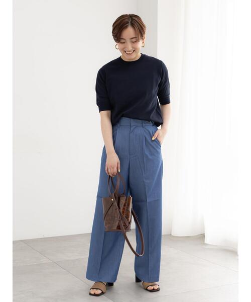 Te chichi（テチチ）の「デニムライクシルキータッチワイドパンツ（その他パンツ・レディース・ネイビー/ブルー・M/S）」の13枚目の写真