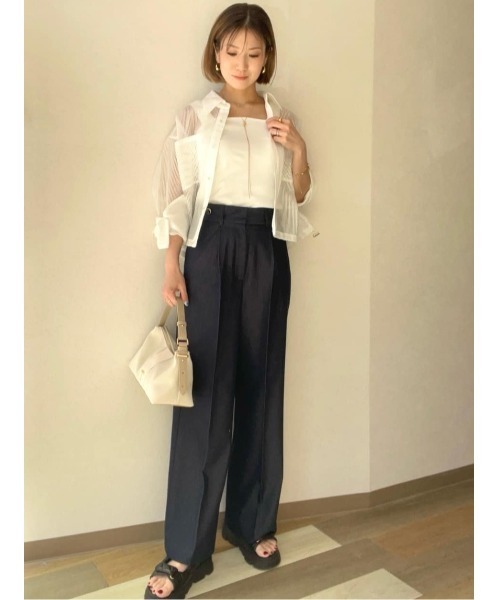 Te chichi（テチチ）の「デニムライクシルキータッチワイドパンツ（その他パンツ・レディース・ネイビー/ブルー・M/S）」の9枚目の写真