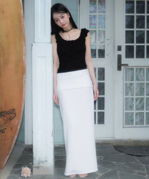 ROSEFRANTZ（ロゼフランツ）の「Ribbon Shirring Sleeveless [Black]（Tシャツ/カットソー・レディース・ブラック・OS）」の11枚目の写真