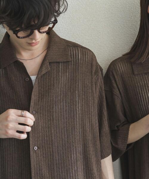 SENSE OF PLACE by URBAN RESEARCH(センスオブプレイスバイアーバンリサーチ)の「『ユニセックス』アソートレースオープンカラーショートスリーブシャツ(シャツ/ブラウス・メンズ・アイボリー/ブラック/ブラウン/チャコールグレー/ホワイト/ネイビー・X-LARGE/SMALL/MEDIUM/LARGE)」の16枚目の写真