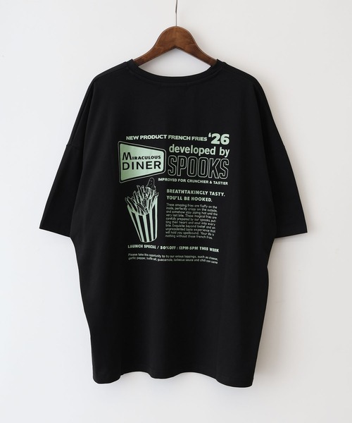 SpRay(スプレイ)の「ポテトおばけBIG Tシャツ(Tシャツ/カットソー・レディース・ブラック/ブラウン/オフホワイト/アイボリー/オートミール・FREE)」の3枚目の写真