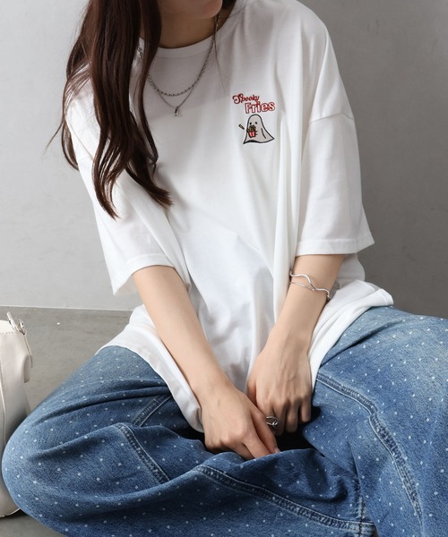 SpRay(スプレイ)の「ポテトおばけBIG Tシャツ(Tシャツ/カットソー・レディース・ブラック/ブラウン/オフホワイト/アイボリー/オートミール・FREE)」の9枚目の写真