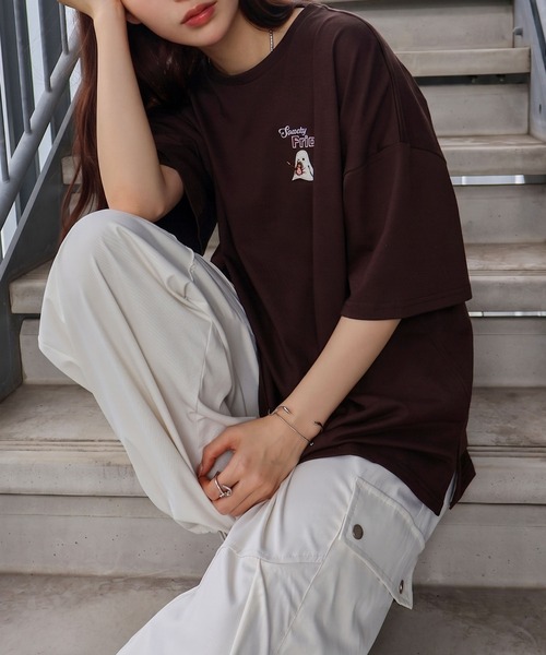 SpRay(スプレイ)の「ポテトおばけBIG Tシャツ(Tシャツ/カットソー・レディース・ブラック/ブラウン/オフホワイト/アイボリー/オートミール・FREE)」の16枚目の写真