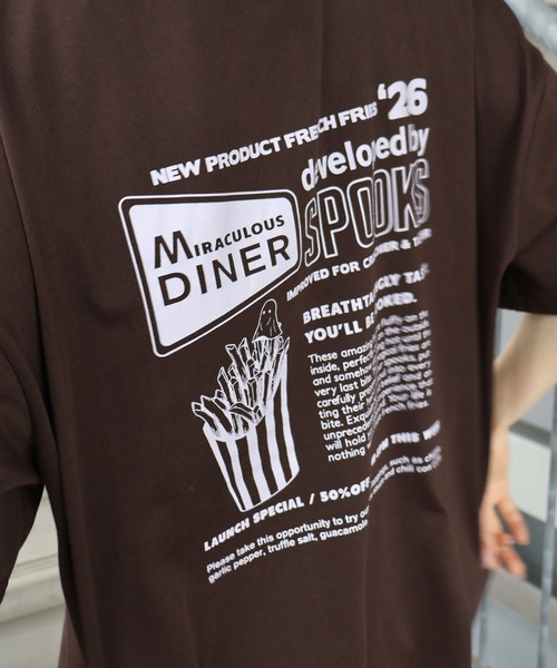 SpRay(スプレイ)の「ポテトおばけBIG Tシャツ(Tシャツ/カットソー・レディース・ブラック/ブラウン/オフホワイト/アイボリー/オートミール・FREE)」の17枚目の写真