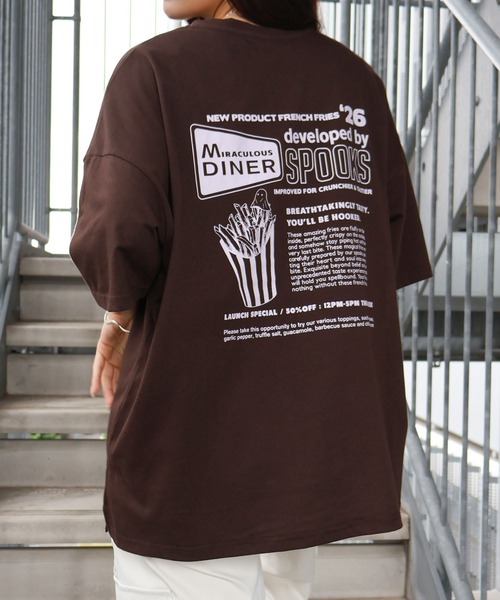 SpRay(スプレイ)の「ポテトおばけBIG Tシャツ(Tシャツ/カットソー・レディース・ブラック/ブラウン/オフホワイト/アイボリー/オートミール・FREE)」の18枚目の写真