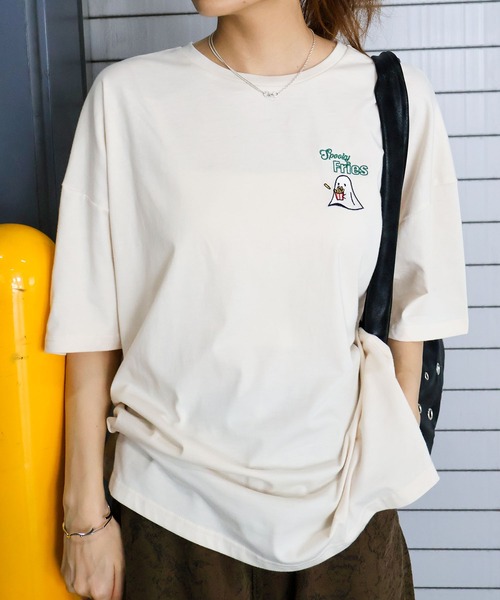 SpRay(スプレイ)の「ポテトおばけBIG Tシャツ(Tシャツ/カットソー・レディース・ブラック/ブラウン/オフホワイト/アイボリー/オートミール・FREE)」の20枚目の写真