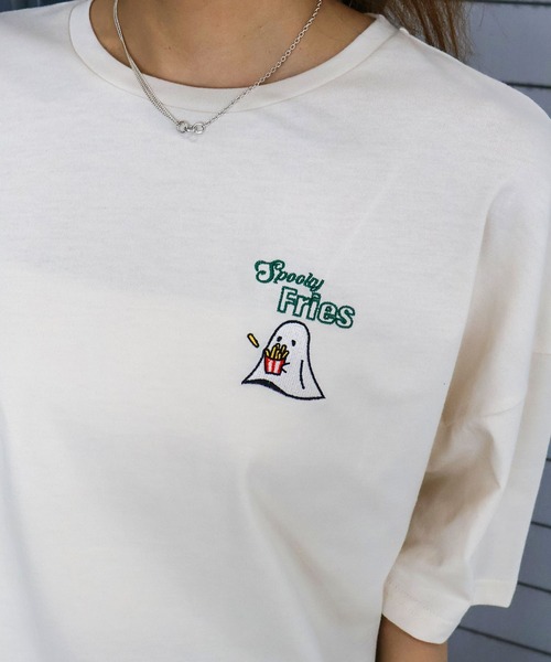 SpRay(スプレイ)の「ポテトおばけBIG Tシャツ(Tシャツ/カットソー・レディース・ブラック/ブラウン/オフホワイト/アイボリー/オートミール・FREE)」の22枚目の写真