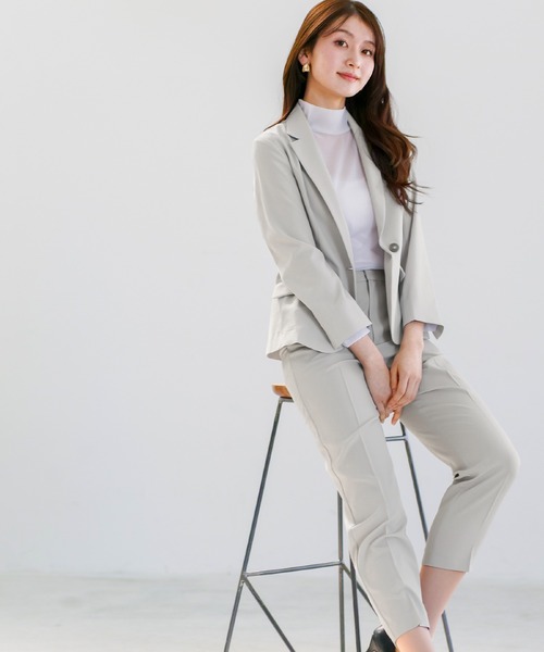 WHITE JOOLA(ホワイトジョーラ)の「【 UVカット・速乾・洗える 】 リネンライクツイル・テーパードパンツ(スラックス・レディース・グレー/ブルーグレー/ネイビー/モカ・S/L/M)」の5枚目の写真