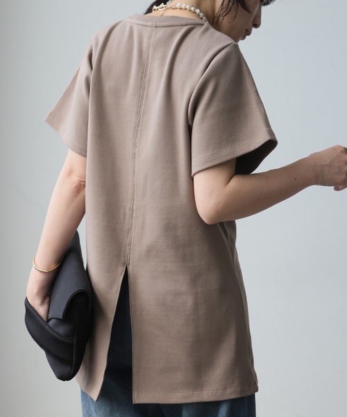 antiqua（アンティカ）の「綿混 半袖 無地  Tシャツ（Tシャツ/カットソー・レディース・ベージュ/ホワイト・M）」の13枚目の写真