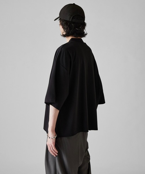 Lui's（ルイス）の「【Neucon】METAL BUTTON HENLEY NECK BIG TEE / メタルボタンヘンリーネックビッグTシャツ（Tシャツ/カットソー・メンズ・ブラック/ホワイト・1/2）」の15枚目の写真