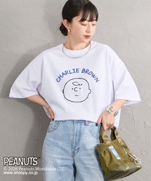 [PEANUTS×JEANS FACTORY/ピーナッツ×ジーンズ ファクトリー] チャーリー・ブラウン / 刺繍プリントTシャツ