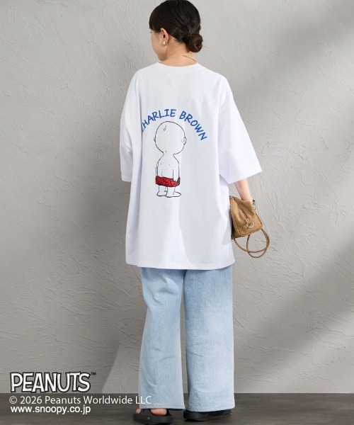 PEANUTS（ピーナッツ）の「[PEANUTS×JEANS FACTORY/ピーナッツ×ジーンズ ファクトリー] チャーリー・ブラウン / 刺繍プリントTシャツ（Tシャツ/カットソー・レディース・スミクロ/グレイッシュベージュ/ホワイト・S/M/L）」の20枚目の写真