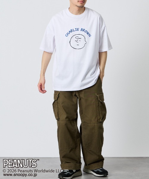 PEANUTS（ピーナッツ）の「[PEANUTS×JEANS FACTORY/ピーナッツ×ジーンズ ファクトリー] チャーリー・ブラウン / 刺繍プリントTシャツ（Tシャツ/カットソー・レディース・スミクロ/グレイッシュベージュ/ホワイト・S/M/L）」の6枚目の写真