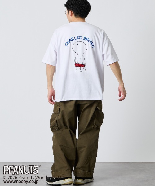 PEANUTS（ピーナッツ）の「[PEANUTS×JEANS FACTORY/ピーナッツ×ジーンズ ファクトリー] チャーリー・ブラウン / 刺繍プリントTシャツ（Tシャツ/カットソー・レディース・スミクロ/グレイッシュベージュ/ホワイト・S/M/L）」の7枚目の写真
