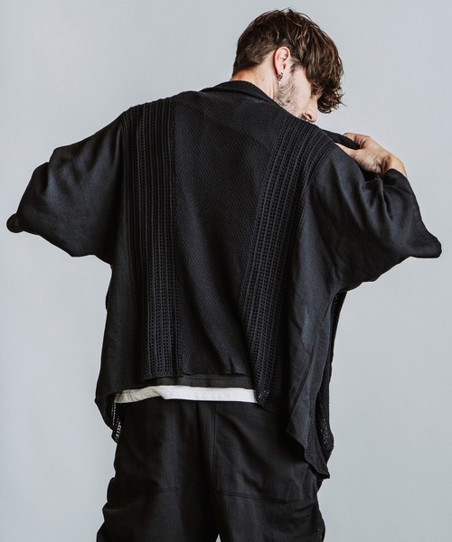 NO ID.(ノーアイディ)の「【NO ID.】Docking Off Turtle Sheer Knit Cardigan / ドッキング オフタートル シアー ニット カーディガン(カーディガン/ボレロ・メンズ・グレー/ブラック・ONE SIZE)」の17枚目の写真