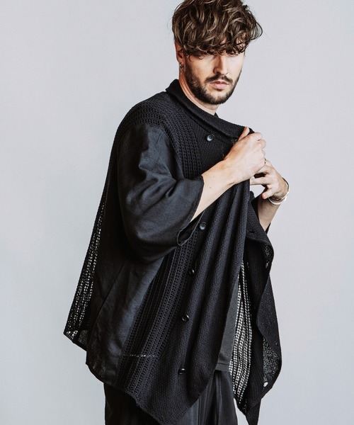 NO ID.(ノーアイディ)の「【NO ID.】Docking Off Turtle Sheer Knit Cardigan / ドッキング オフタートル シアー ニット カーディガン(カーディガン/ボレロ・メンズ・グレー/ブラック・ONE SIZE)」の18枚目の写真