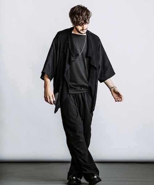 NO ID.(ノーアイディ)の「【NO ID.】Docking Off Turtle Sheer Knit Cardigan / ドッキング オフタートル シアー ニット カーディガン(カーディガン/ボレロ・メンズ・グレー/ブラック・ONE SIZE)」の19枚目の写真