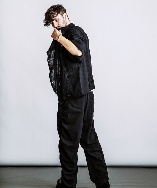 NO ID.(ノーアイディ)の「【NO ID.】Docking Off Turtle Sheer Knit Cardigan / ドッキング オフタートル シアー ニット カーディガン(カーディガン/ボレロ・メンズ・グレー/ブラック・ONE SIZE)」の20枚目の写真