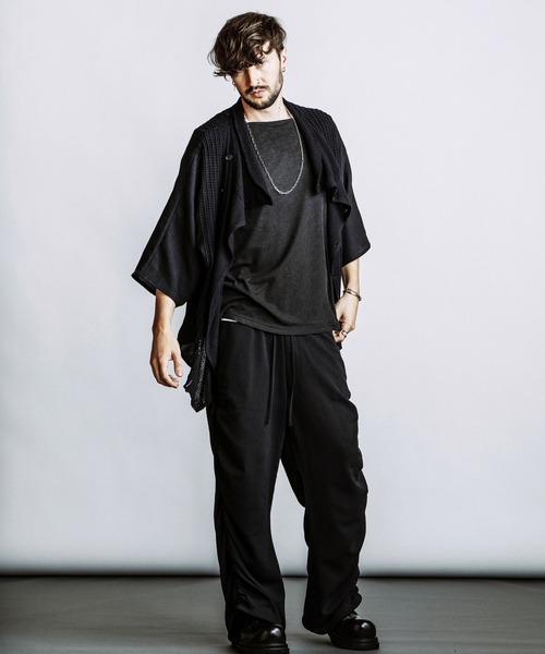 NO ID.(ノーアイディ)の「【NO ID.】Docking Off Turtle Sheer Knit Cardigan / ドッキング オフタートル シアー ニット カーディガン(カーディガン/ボレロ・メンズ・グレー/ブラック・ONE SIZE)」の21枚目の写真